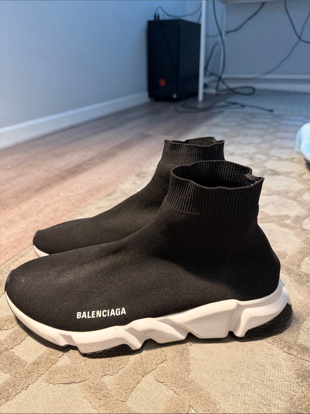 Balenciaga Speed 2.0 Sock Sneakers with White Platform - Picture 1 of 4